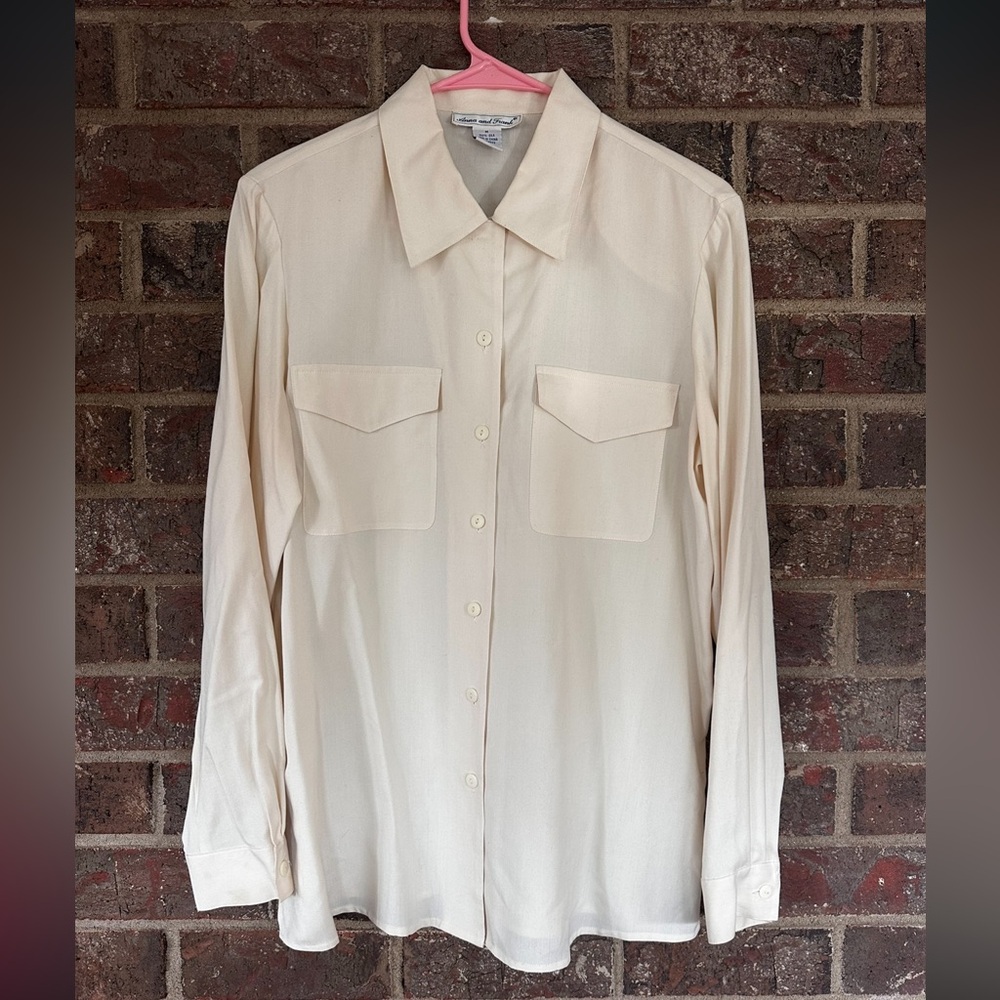 Vintage Anna And Frank 100% Silk Button Down Blouse - Picture 2 of 13
